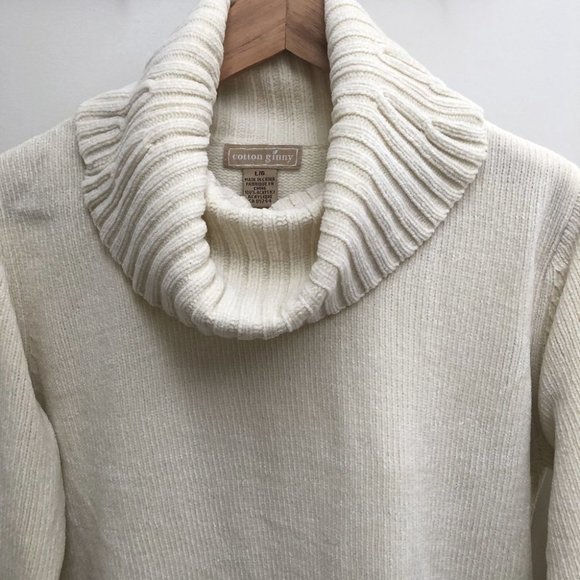 Vintage Cotton Ginny Cowl Neck Fair Isle Sweater Size Large - Picture 3 of 10